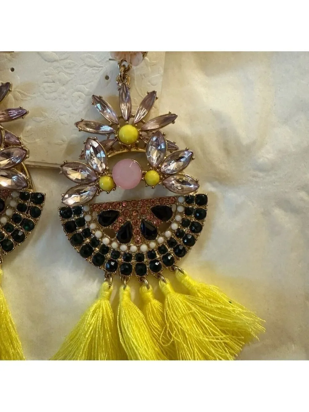 Anna & Ava Gold and Yellow Tassel Earrings